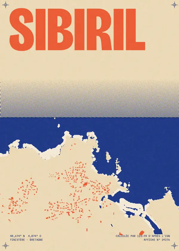Affiche de Sibiril, calculée par 123-fr d'après l'IGN