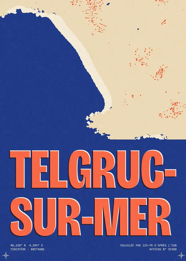 Affiche de Telgruc-sur-Mer, calculée par 123-fr d'après l'IGN