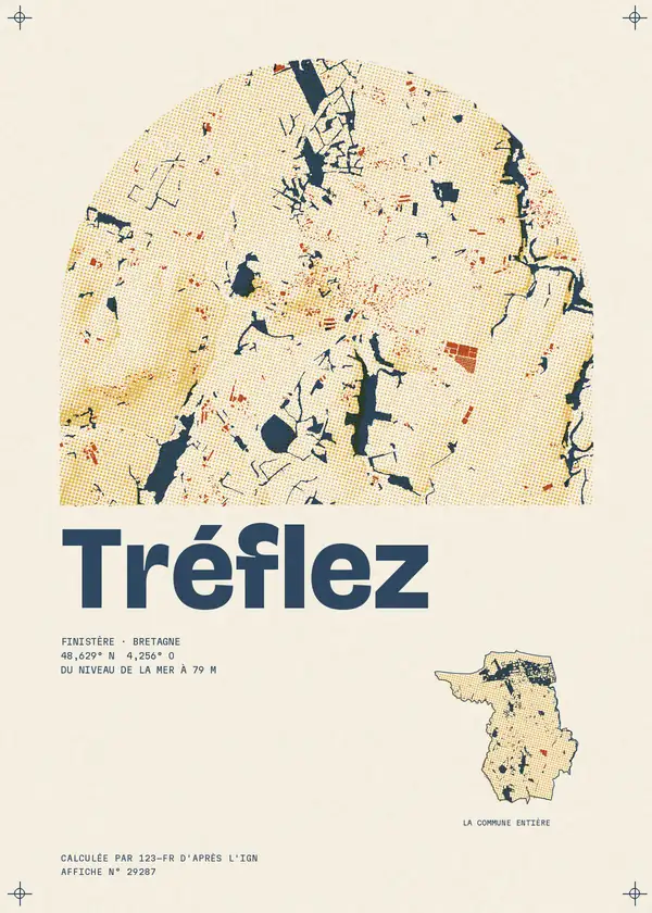 Affiche de Tréflez, calculée par 123-fr d'après l'IGN