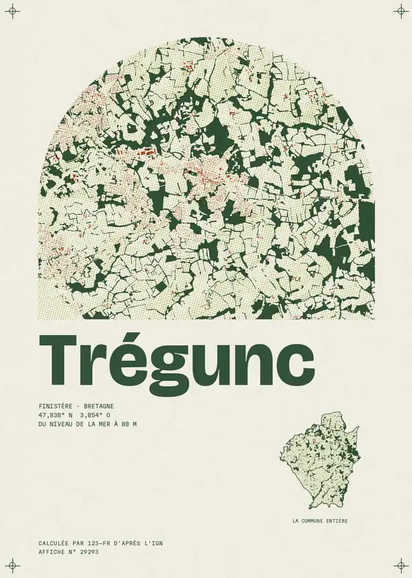 Affiche de Trégunc, calculée par 123-fr d'après l'IGN