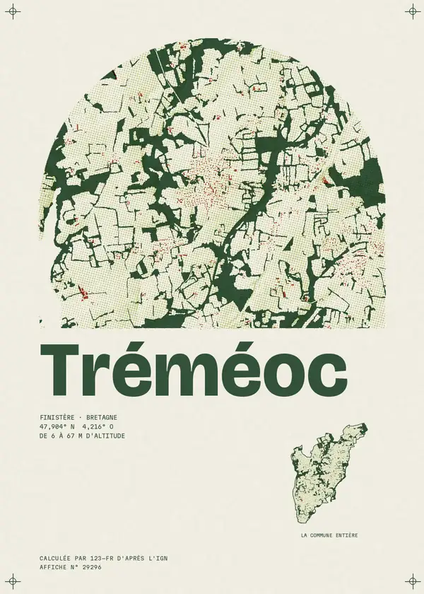 Affiche de Tréméoc, calculée par 123-fr d'après l'IGN