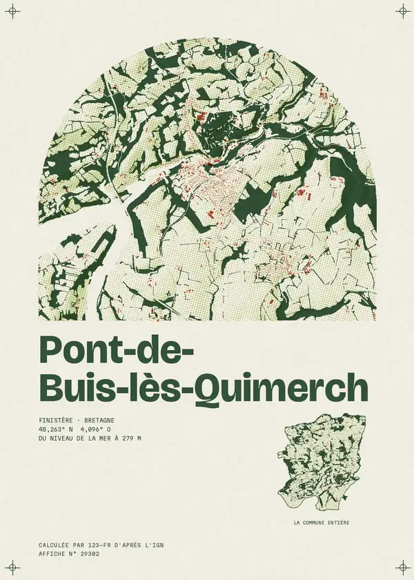 Affiche de Pont-de-Buis-lès-Quimerch, calculée par 123-fr d'après l'IGN