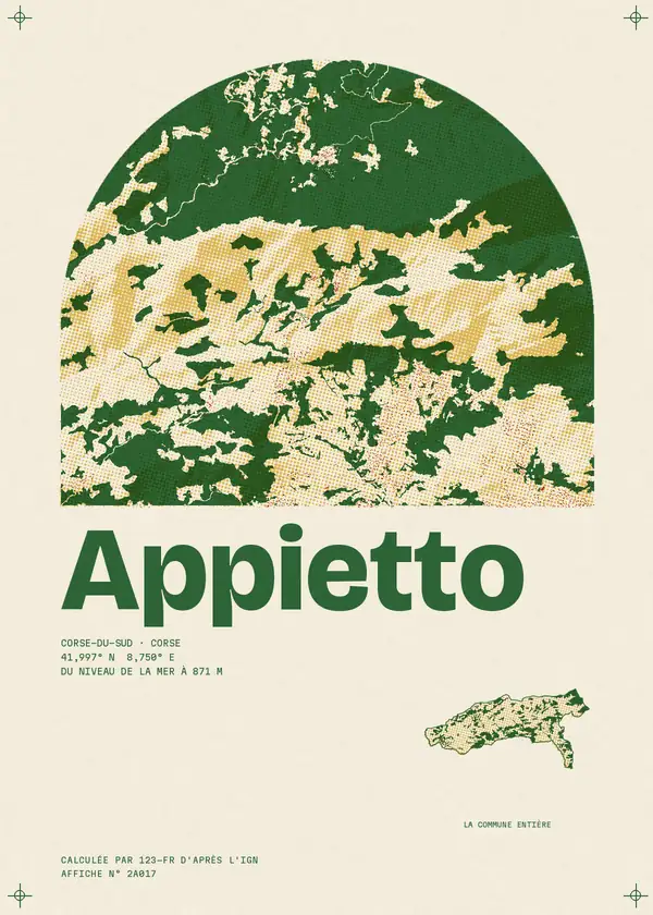 Affiche de Appietto, calculée par 123-fr d'après l'IGN