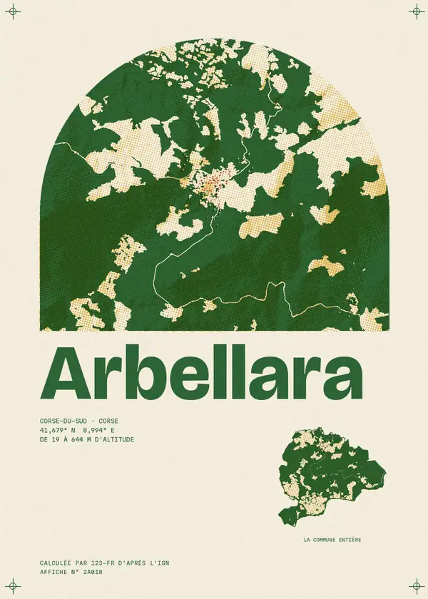 Affiche de Arbellara, calculée par 123-fr d'après l'IGN