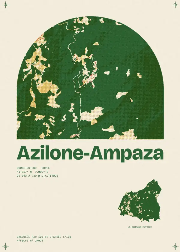Affiche de Azilone-Ampaza, calculée par 123-fr d'après l'IGN