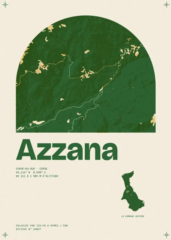 Affiche de Azzana, calculée par 123-fr d'après l'IGN