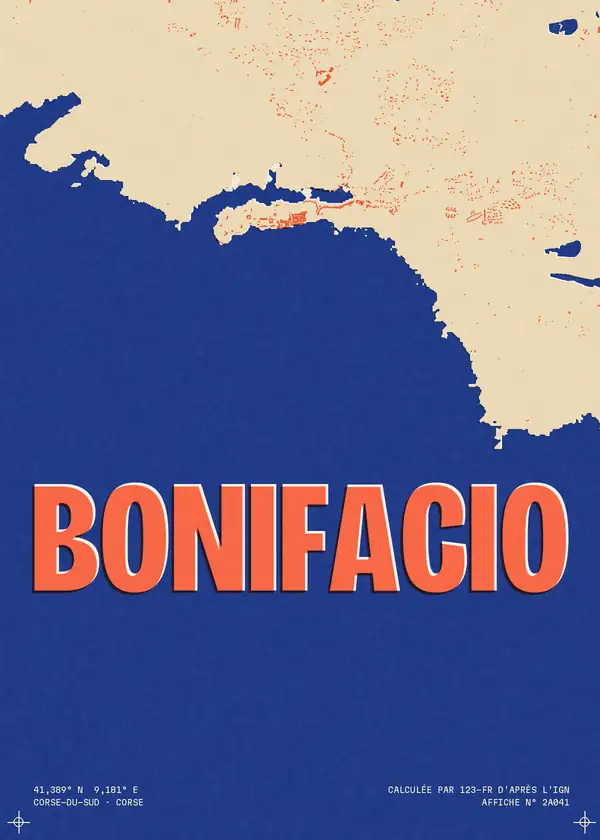 Affiche de Bonifacio, calculée par 123-fr d'après l'IGN