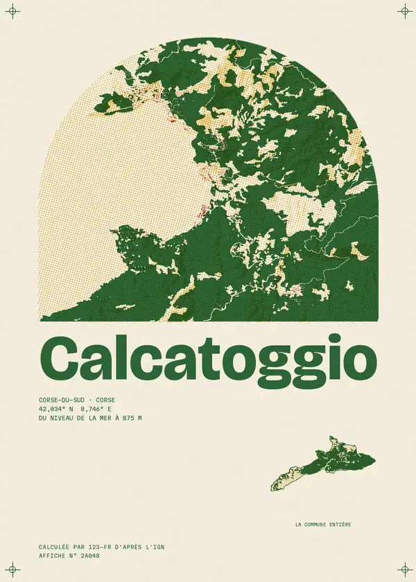 Affiche de Calcatoggio, calculée par 123-fr d'après l'IGN