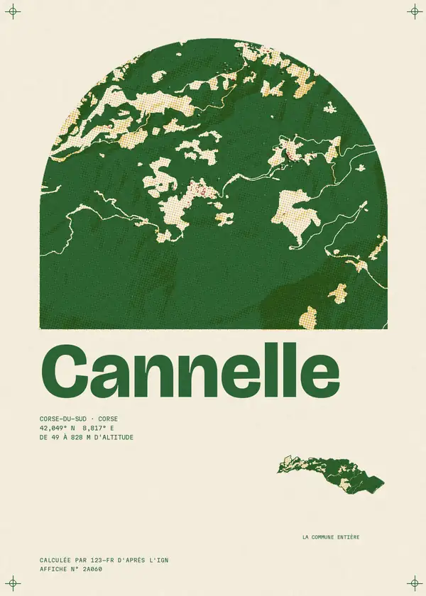 Affiche de Cannelle, calculée par 123-fr d'après l'IGN