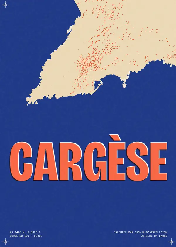 Affiche de Cargèse, calculée par 123-fr d'après l'IGN
