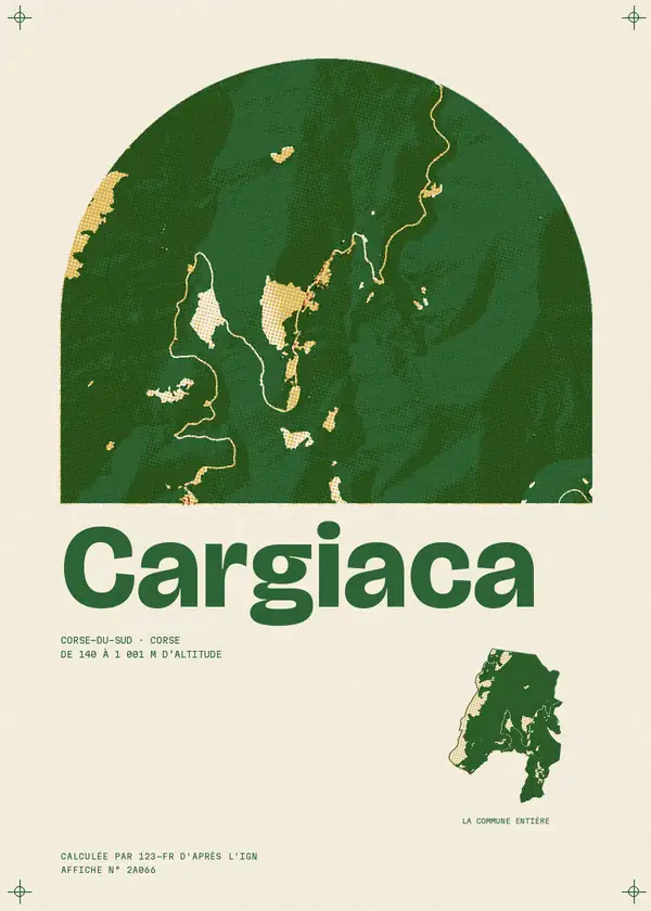Affiche de Cargiaca, calculée par 123-fr d'après l'IGN