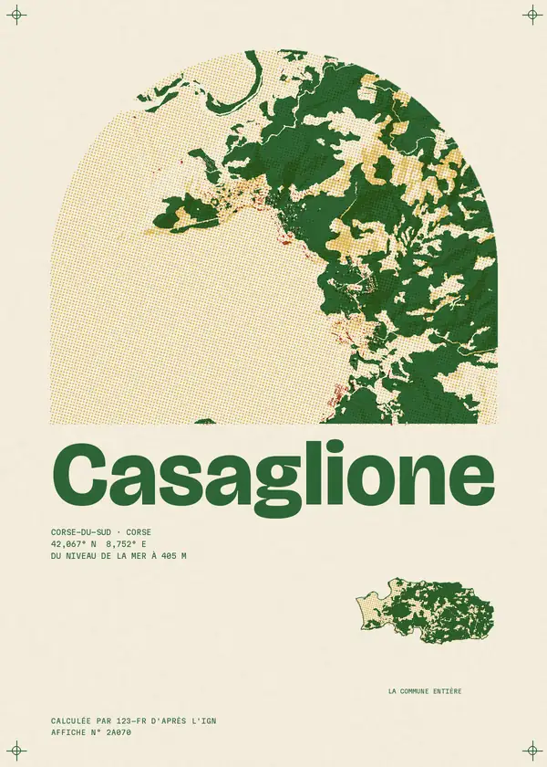 Affiche de Casaglione, calculée par 123-fr d'après l'IGN