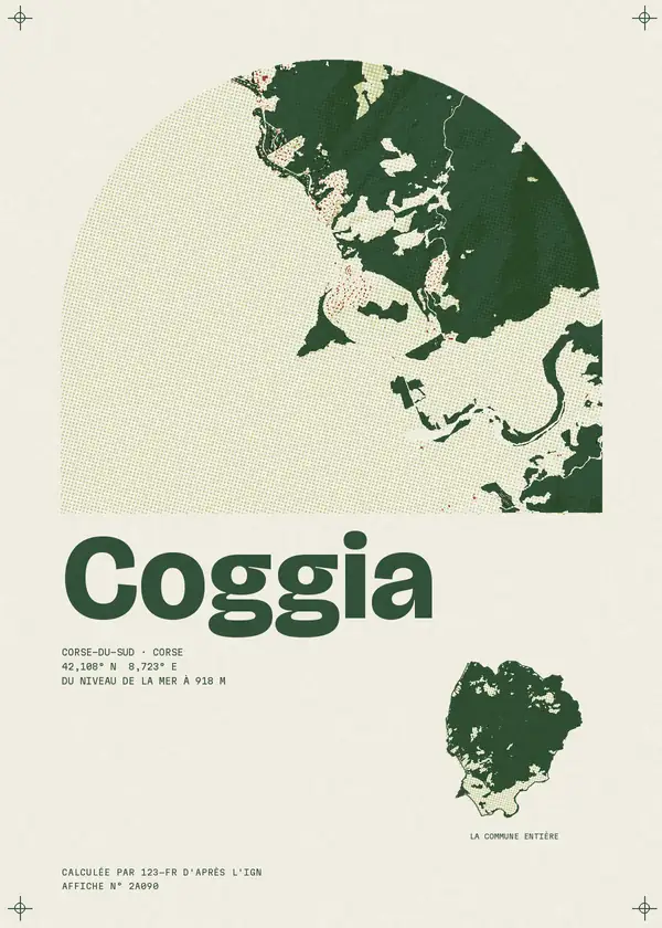 Affiche de Coggia, calculée par 123-fr d'après l'IGN