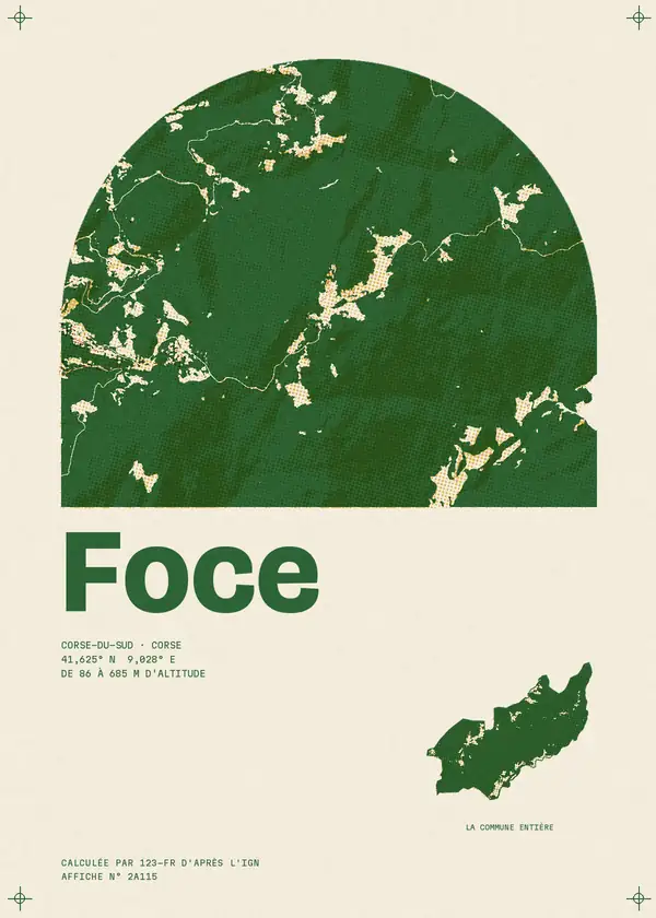 Affiche de Foce, calculée par 123-fr d'après l'IGN