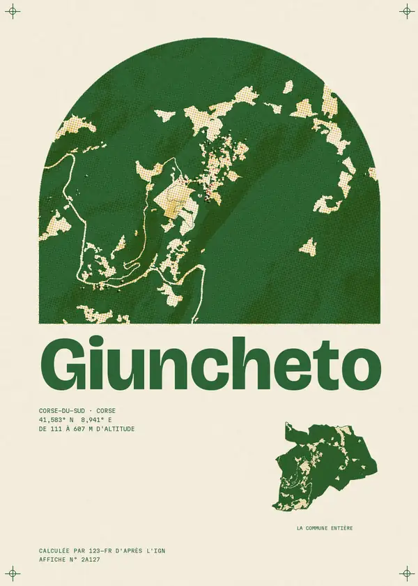 Affiche de Giuncheto, calculée par 123-fr d'après l'IGN