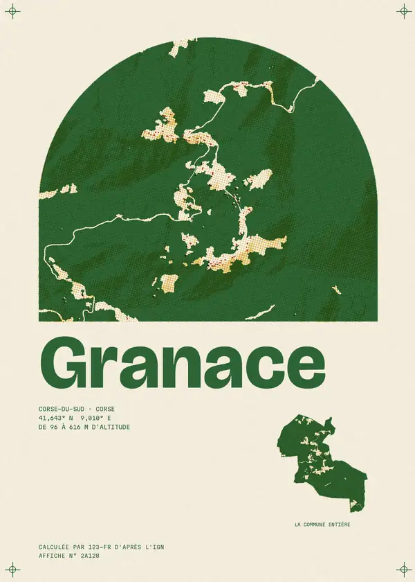 Affiche de Granace, calculée par 123-fr d'après l'IGN