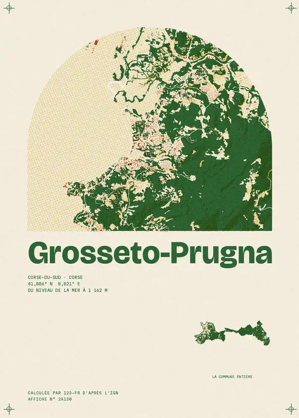 Affiche de Grosseto-Prugna, calculée par 123-fr d'après l'IGN
