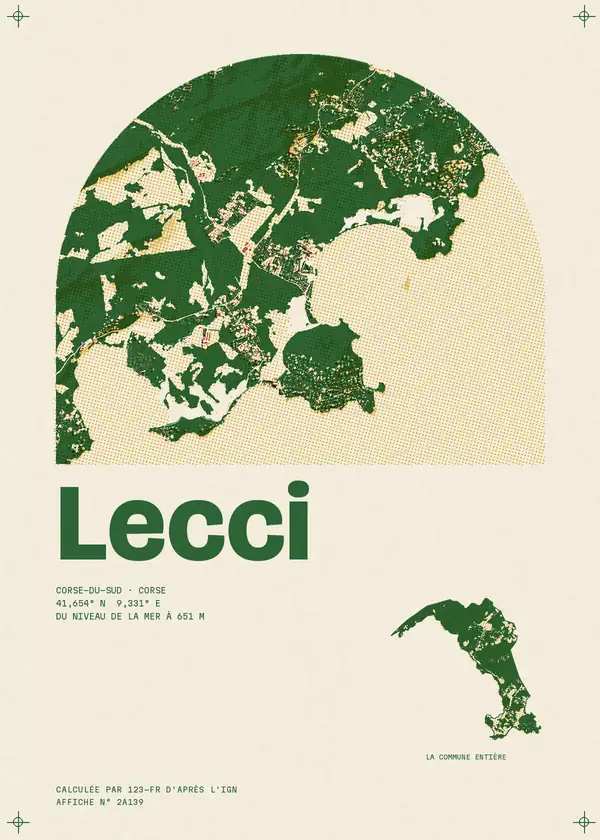 Affiche de Lecci, calculée par 123-fr d'après l'IGN