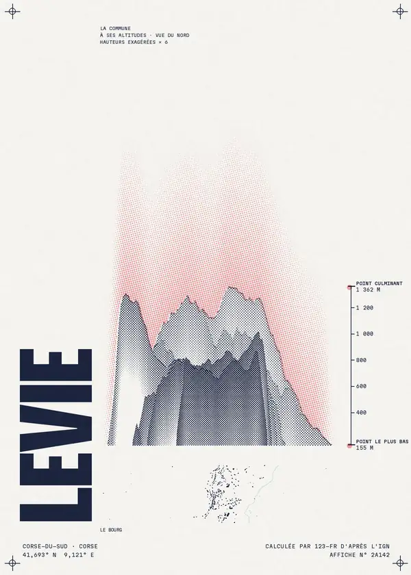 Affiche de Levie, calculée par 123-fr d'après l'IGN