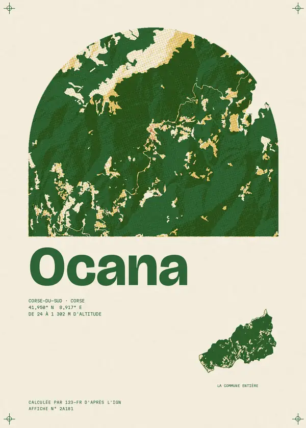 Affiche de Ocana, calculée par 123-fr d'après l'IGN