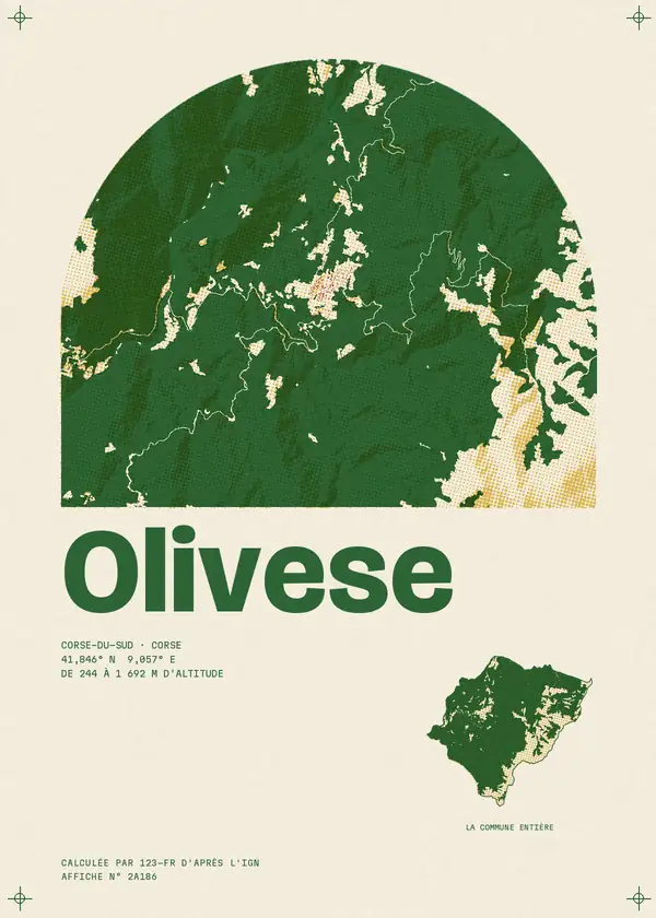 Affiche de Olivese, calculée par 123-fr d'après l'IGN