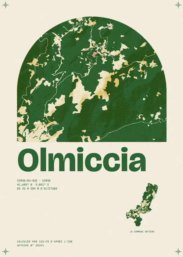 Affiche de Olmiccia, calculée par 123-fr d'après l'IGN