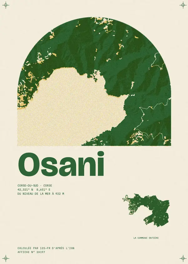 Affiche de Osani, calculée par 123-fr d'après l'IGN