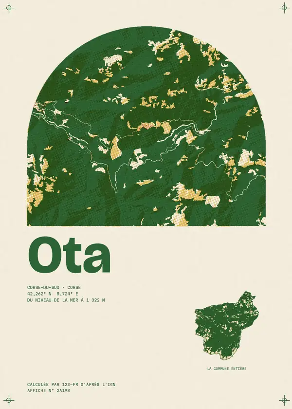 Affiche de Ota, calculée par 123-fr d'après l'IGN