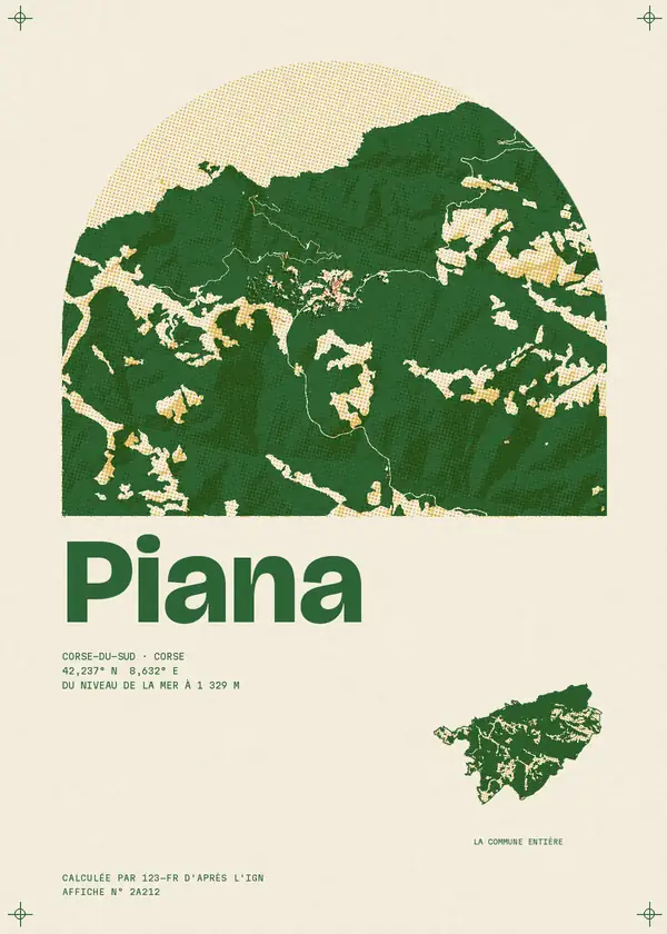 Affiche de Piana, calculée par 123-fr d'après l'IGN
