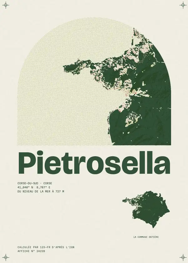 Affiche de Pietrosella, calculée par 123-fr d'après l'IGN