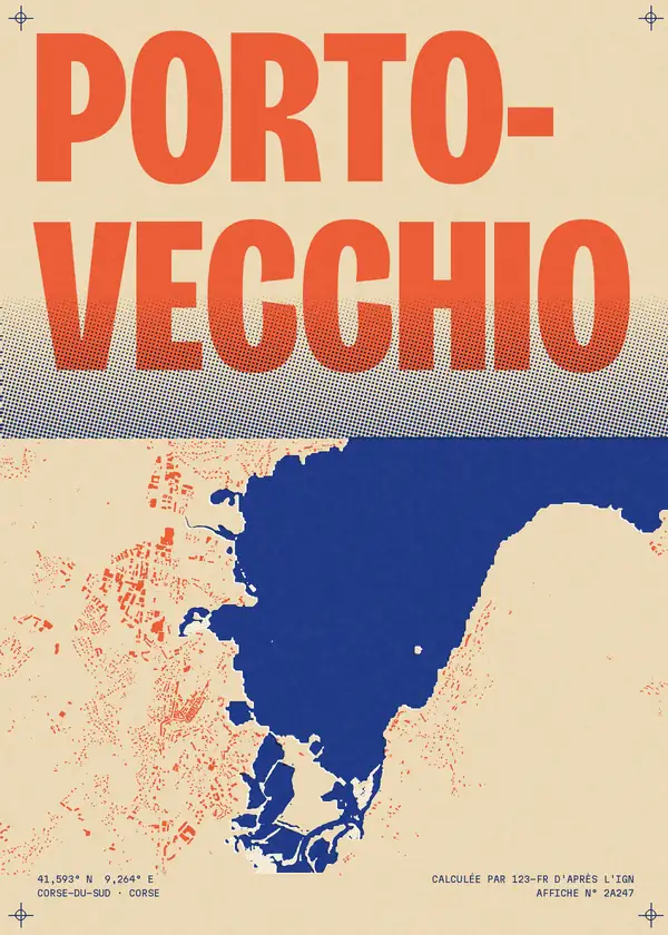 Affiche de Porto-Vecchio, calculée par 123-fr d'après l'IGN