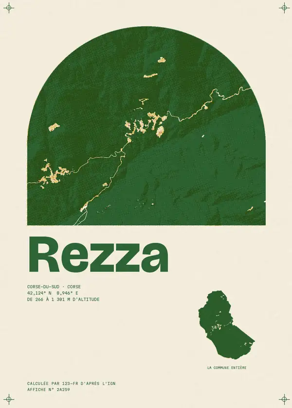 Affiche de Rezza, calculée par 123-fr d'après l'IGN