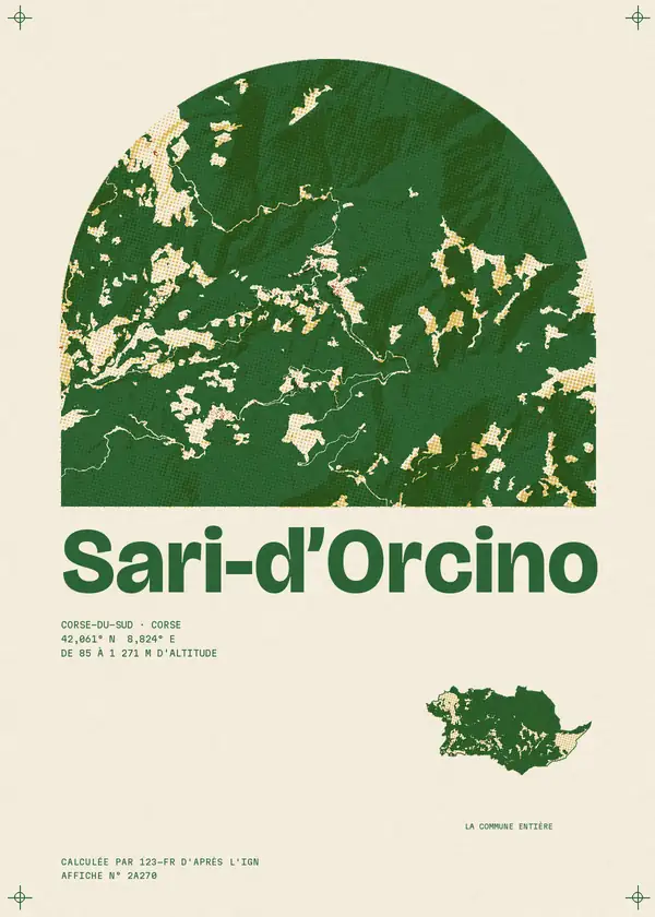 Affiche de Sari-d'Orcino, calculée par 123-fr d'après l'IGN