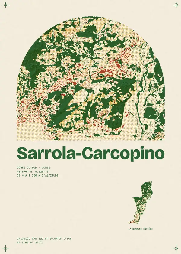 Affiche de Sarrola-Carcopino, calculée par 123-fr d'après l'IGN