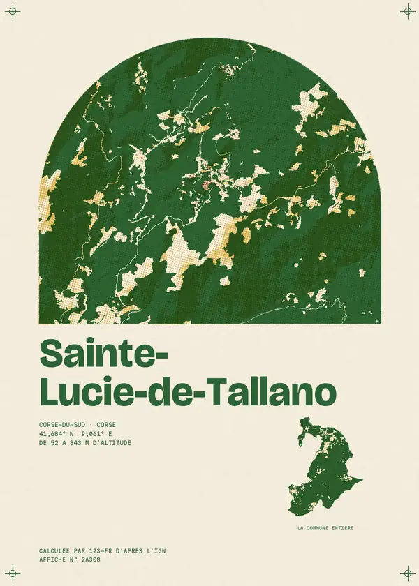 Affiche de Sainte-Lucie-de-Tallano, calculée par 123-fr d'après l'IGN