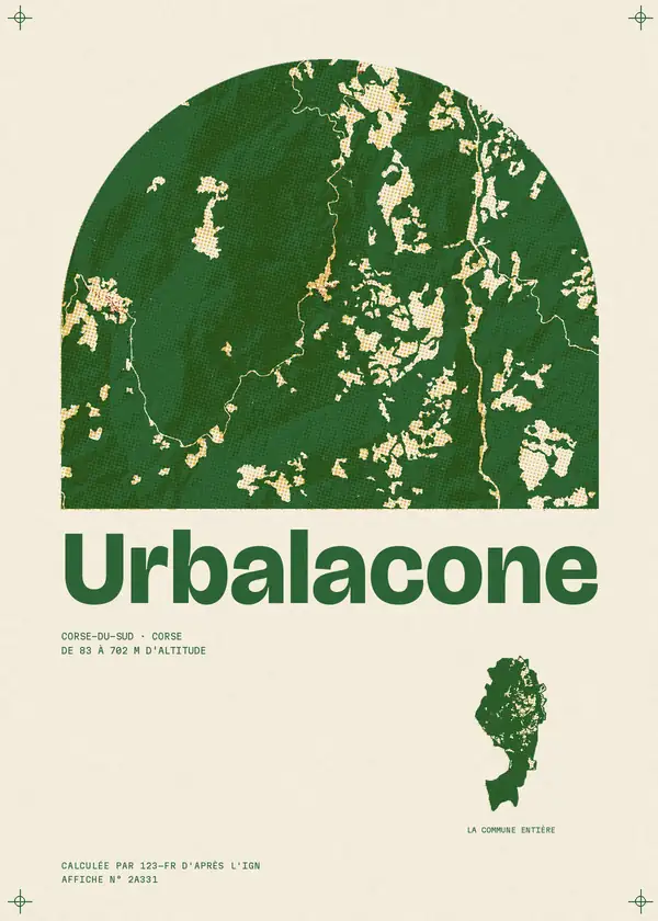 Affiche de Urbalacone, calculée par 123-fr d'après l'IGN