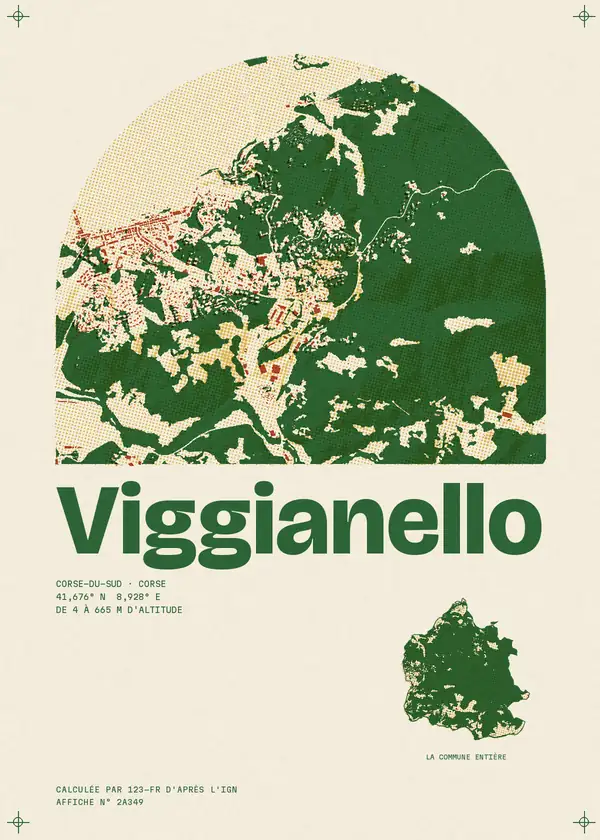 Affiche de Viggianello, calculée par 123-fr d'après l'IGN