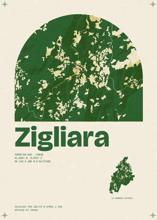 Affiche de Zigliara, calculée par 123-fr d'après l'IGN