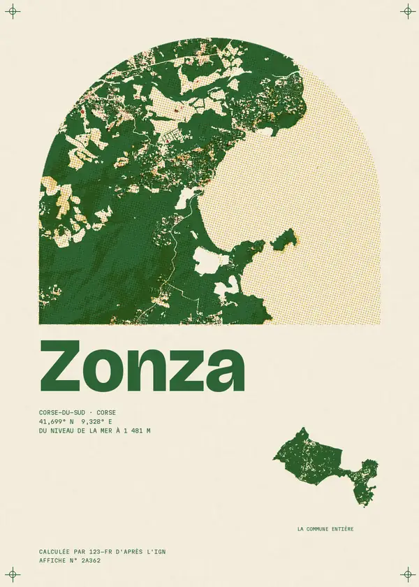 Affiche de Zonza, calculée par 123-fr d'après l'IGN