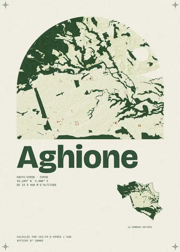 Affiche de Aghione, calculée par 123-fr d'après l'IGN