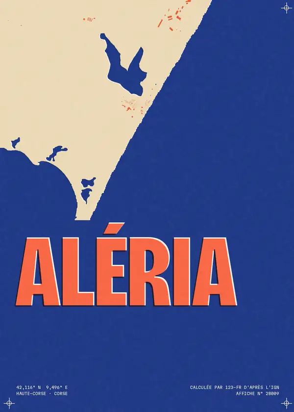 Affiche de Aléria, calculée par 123-fr d'après l'IGN
