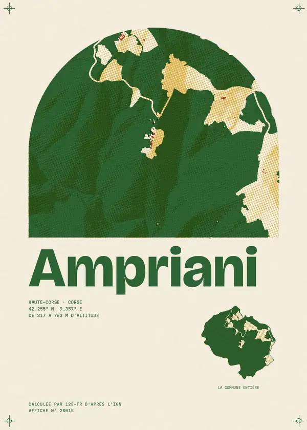Affiche de Ampriani, calculée par 123-fr d'après l'IGN