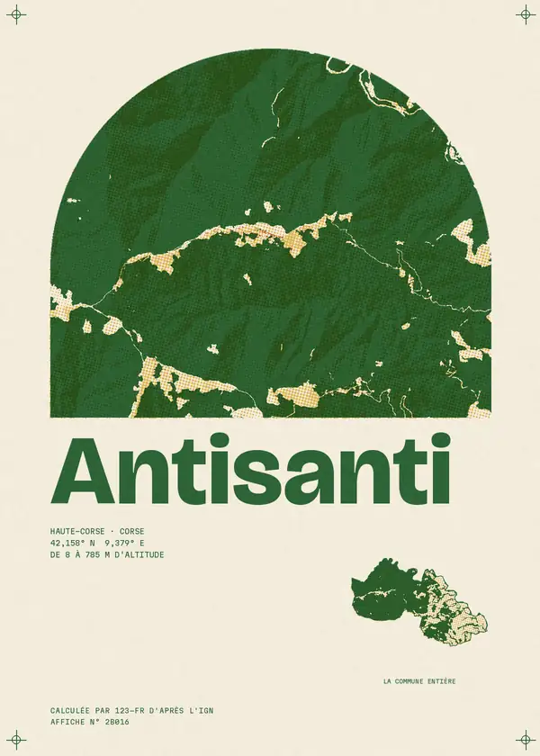 Affiche de Antisanti, calculée par 123-fr d'après l'IGN