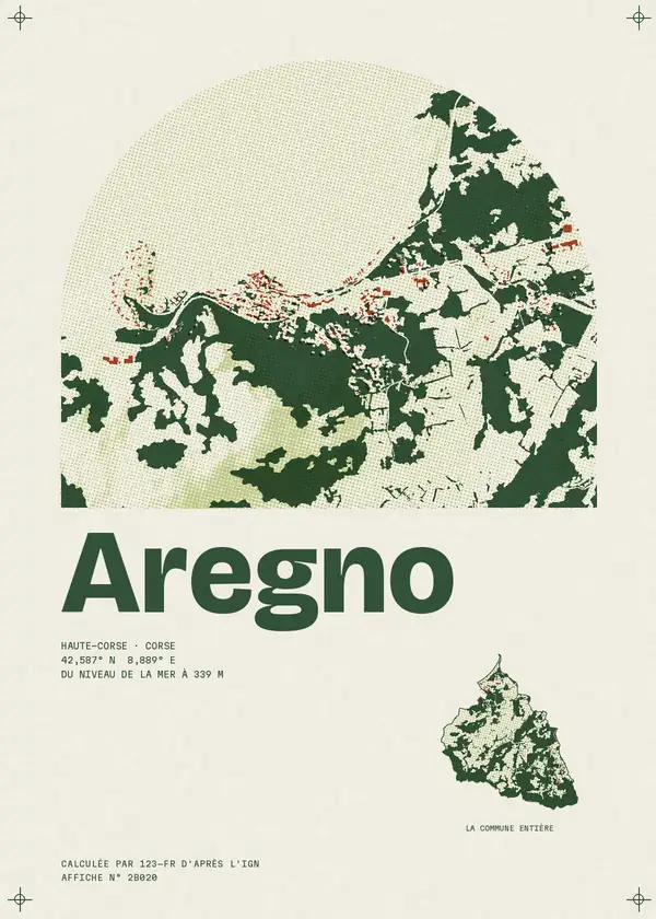 Affiche de Aregno, calculée par 123-fr d'après l'IGN