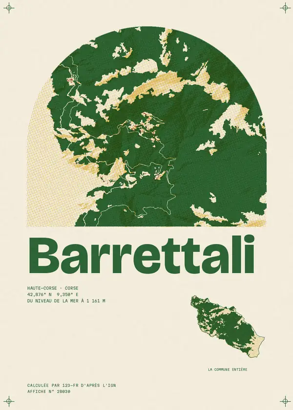 Affiche de Barrettali, calculée par 123-fr d'après l'IGN