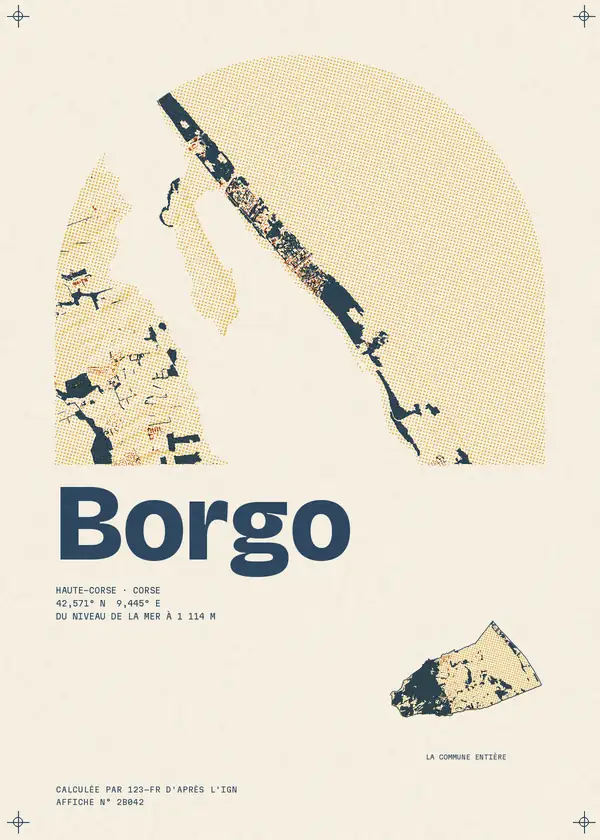 Affiche de Borgo, calculée par 123-fr d'après l'IGN
