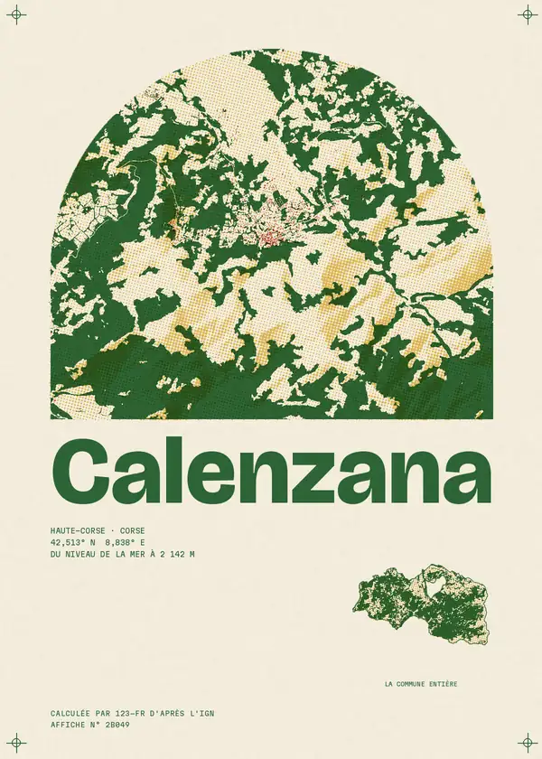 Affiche de Calenzana, calculée par 123-fr d'après l'IGN