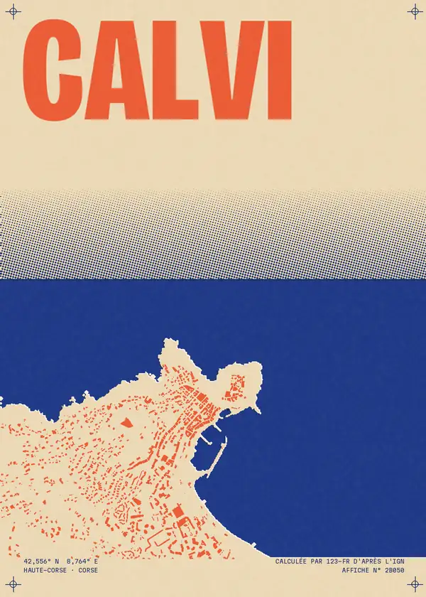 Affiche de Calvi, calculée par 123-fr d'après l'IGN