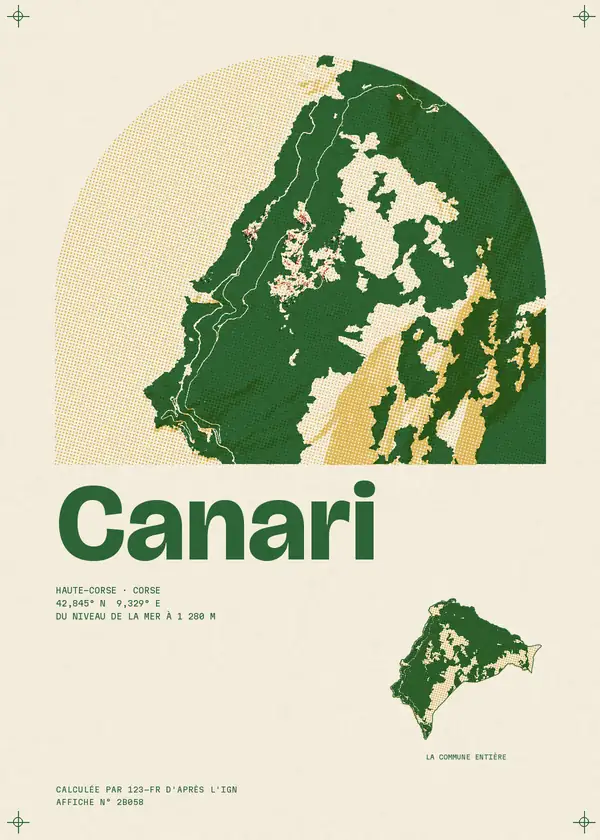 Affiche de Canari, calculée par 123-fr d'après l'IGN