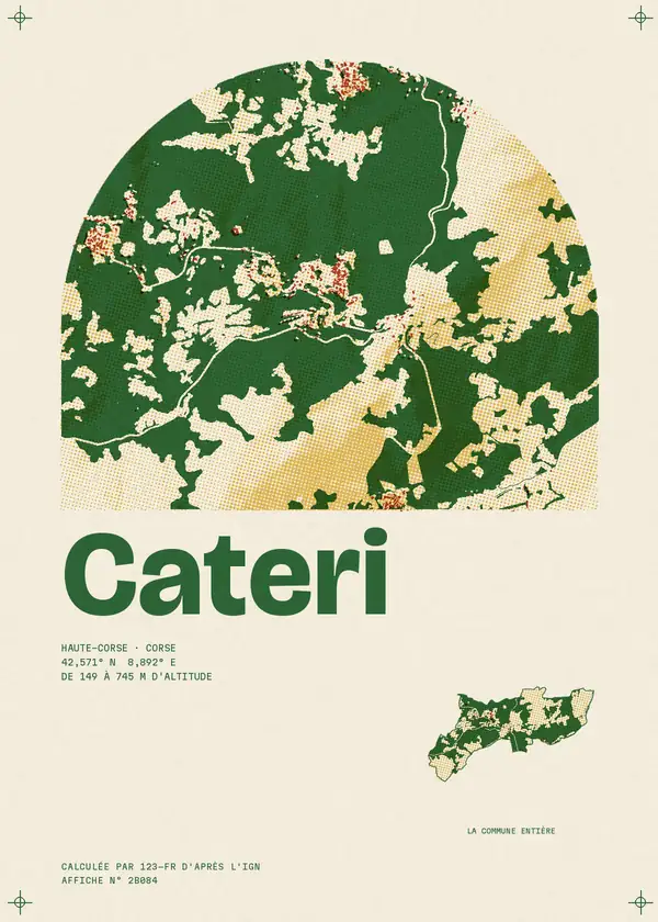 Affiche de Cateri, calculée par 123-fr d'après l'IGN